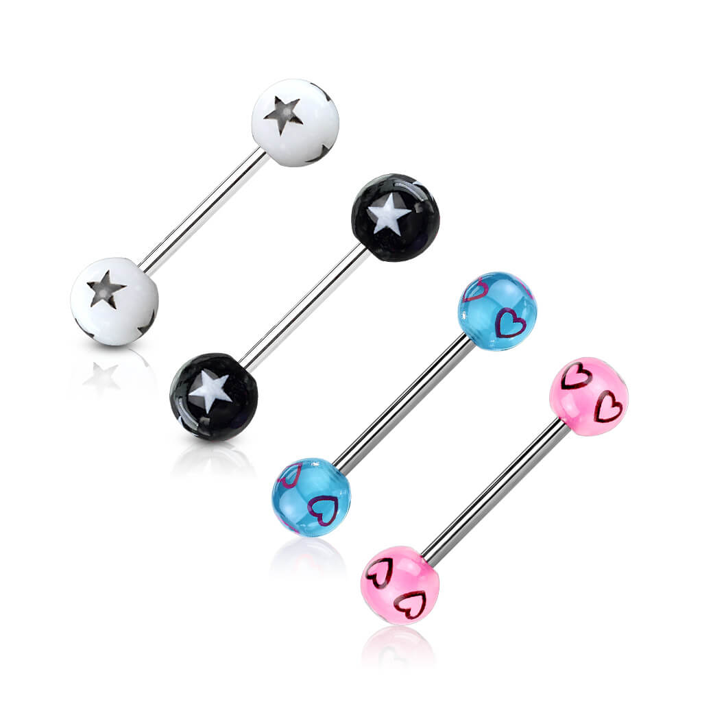 Barbell Sfera con design cuori o stelle