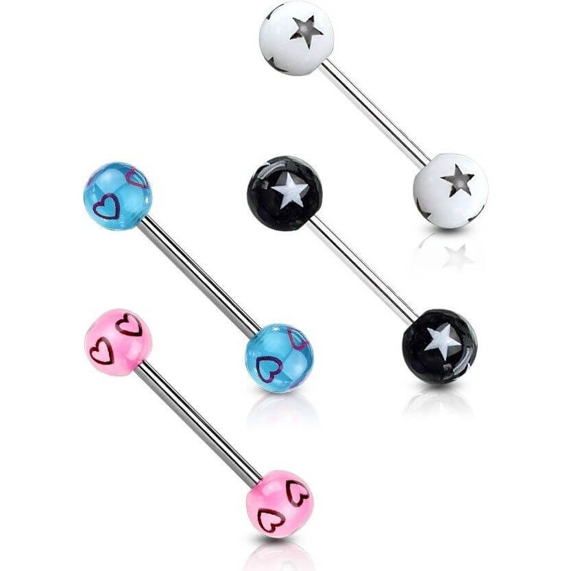 Barbell Sfera con design cuori o stelle