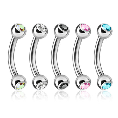 Eyebrow Piercing Ball Zirconia Silver