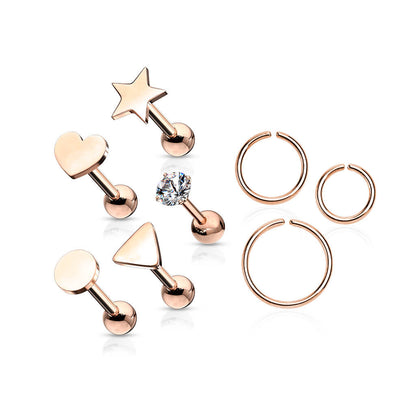 Pack de valor Set Labret Bendeble Hoop Ring