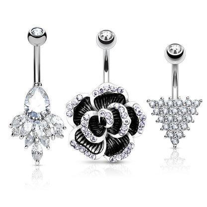 Bauchnabelpiercing Set Zirkonia