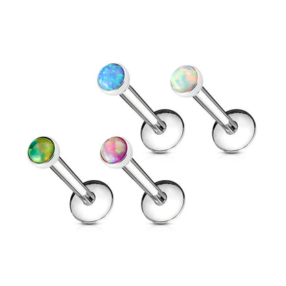 Labret Opale Ronde Plate Filetage Interne