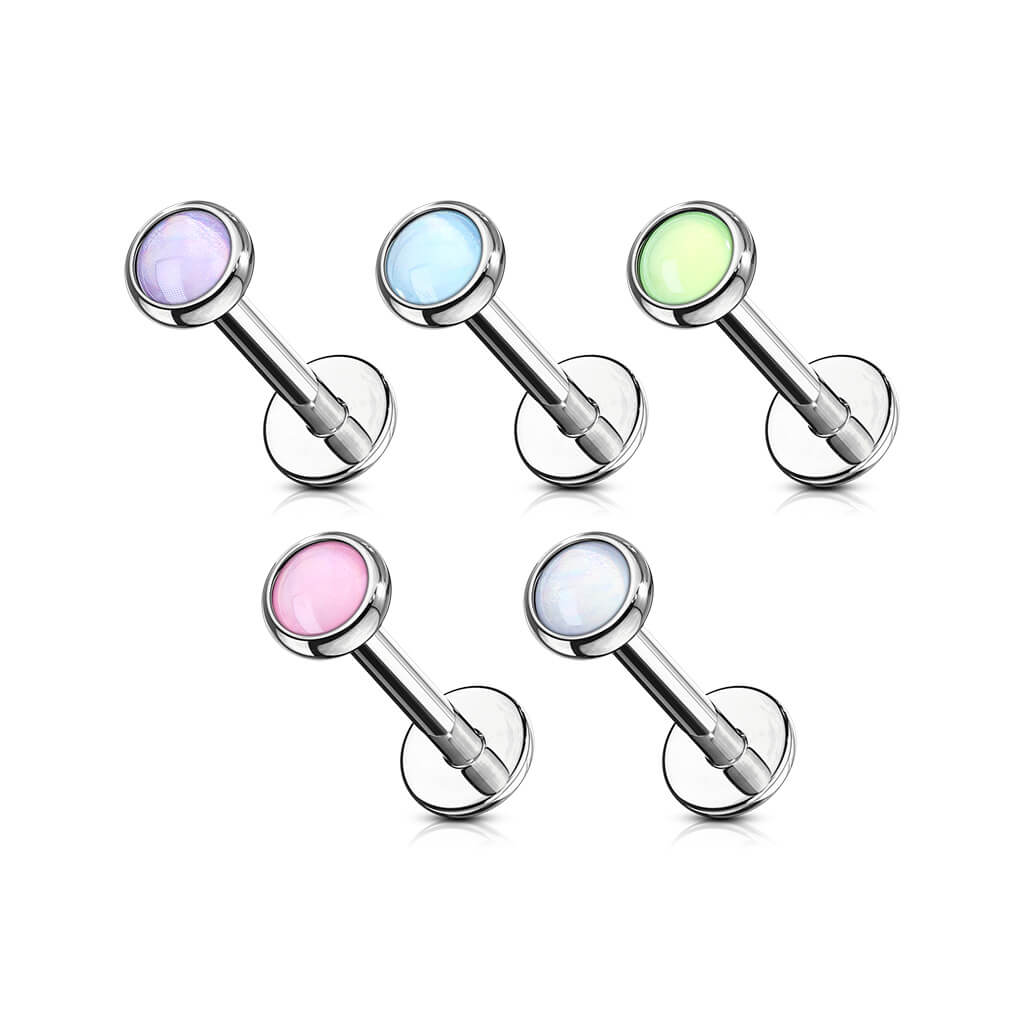 Labret Pierre Synthétique Lumineuse Filetage Interne