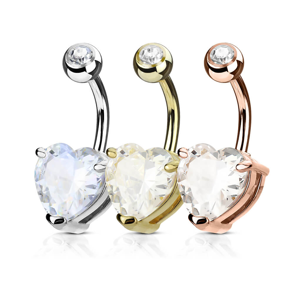 Piercing Ombelico Cuore di zircone