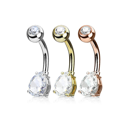 Piercing Ombelico Goccia di zircone