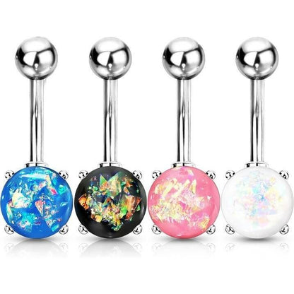 Bauchnabelpiercing Opal Silber