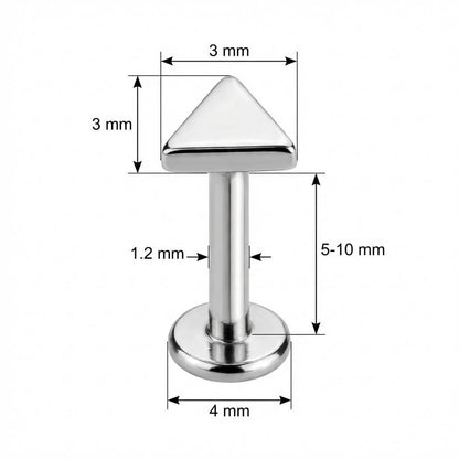 Titanium Labret Geometric Triangle Top Shape Internally Threaded