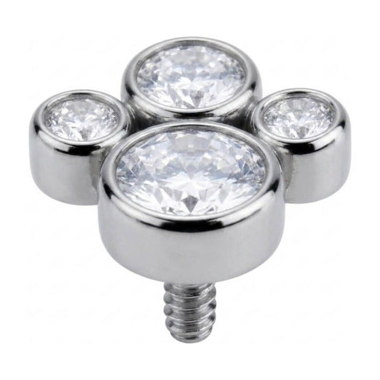 Titanium Top Four Point Cross Cluster Internally Threaded