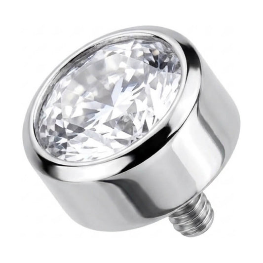 Titanium Top Round Bezel Zirconia Internally Threaded