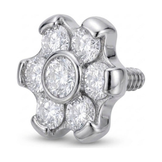 Titanium Top Zirconia Flower Cluster Internally Threaded