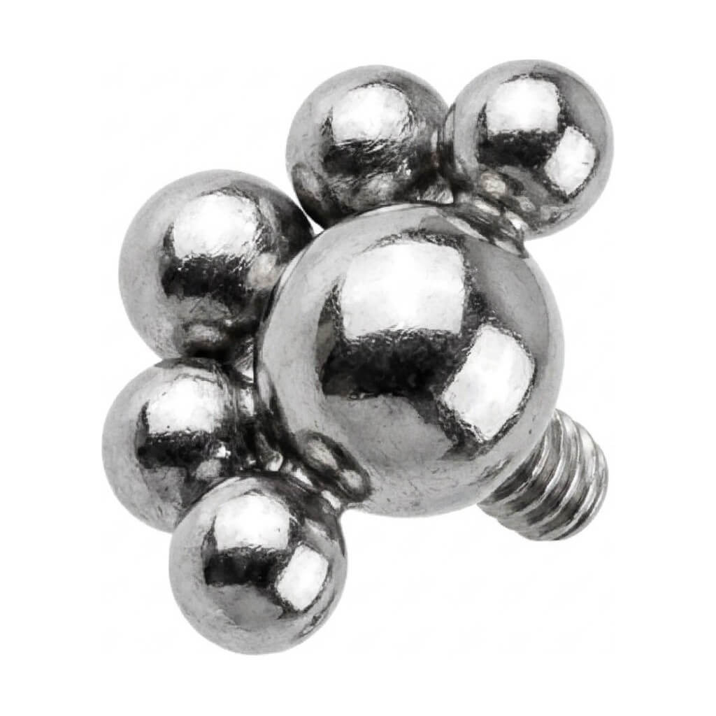 Titanium Top Sphere Flower Cluster Internally Threaded
