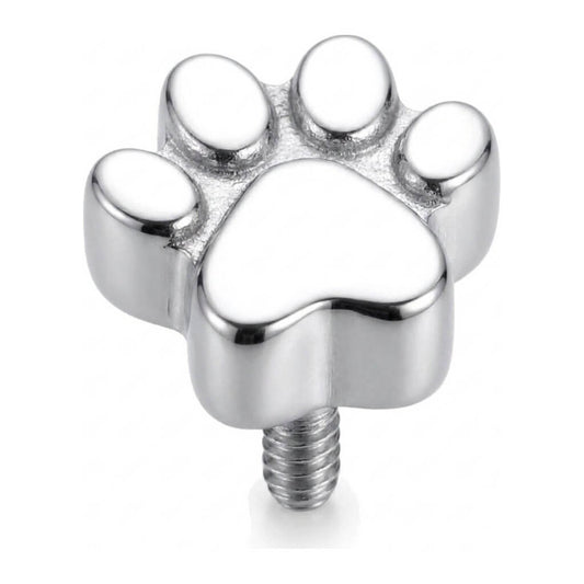 Titanium Top Animal Paw Print Internally Threaded