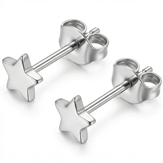 Titanium Earring Five Pointed Star