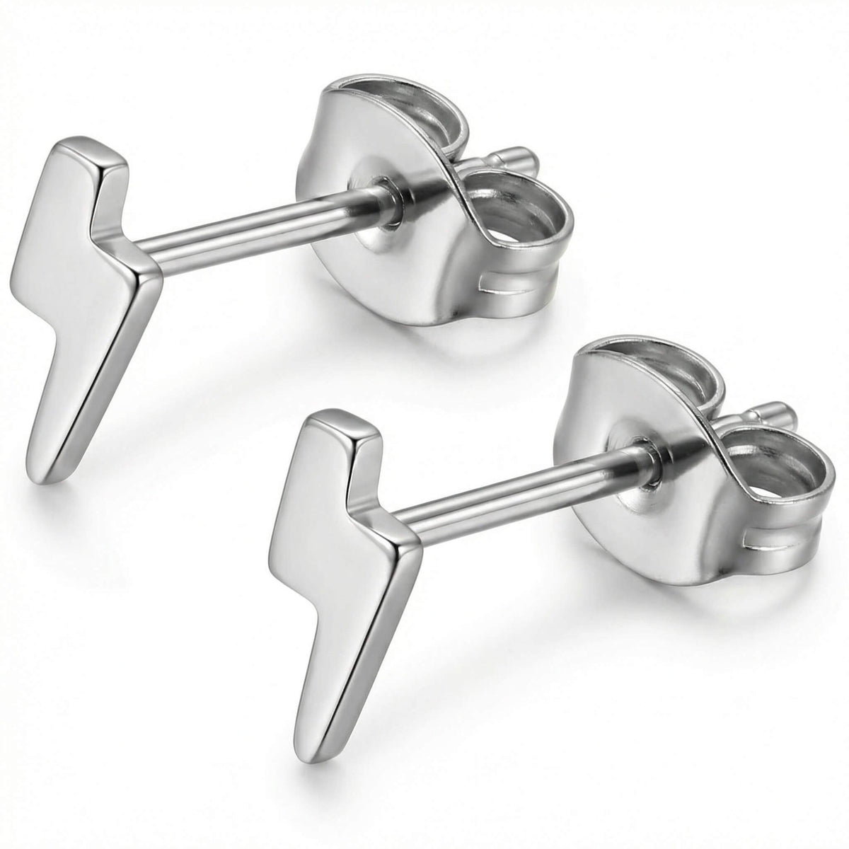 Titanium Earring Lightning Bolt For Earlobe