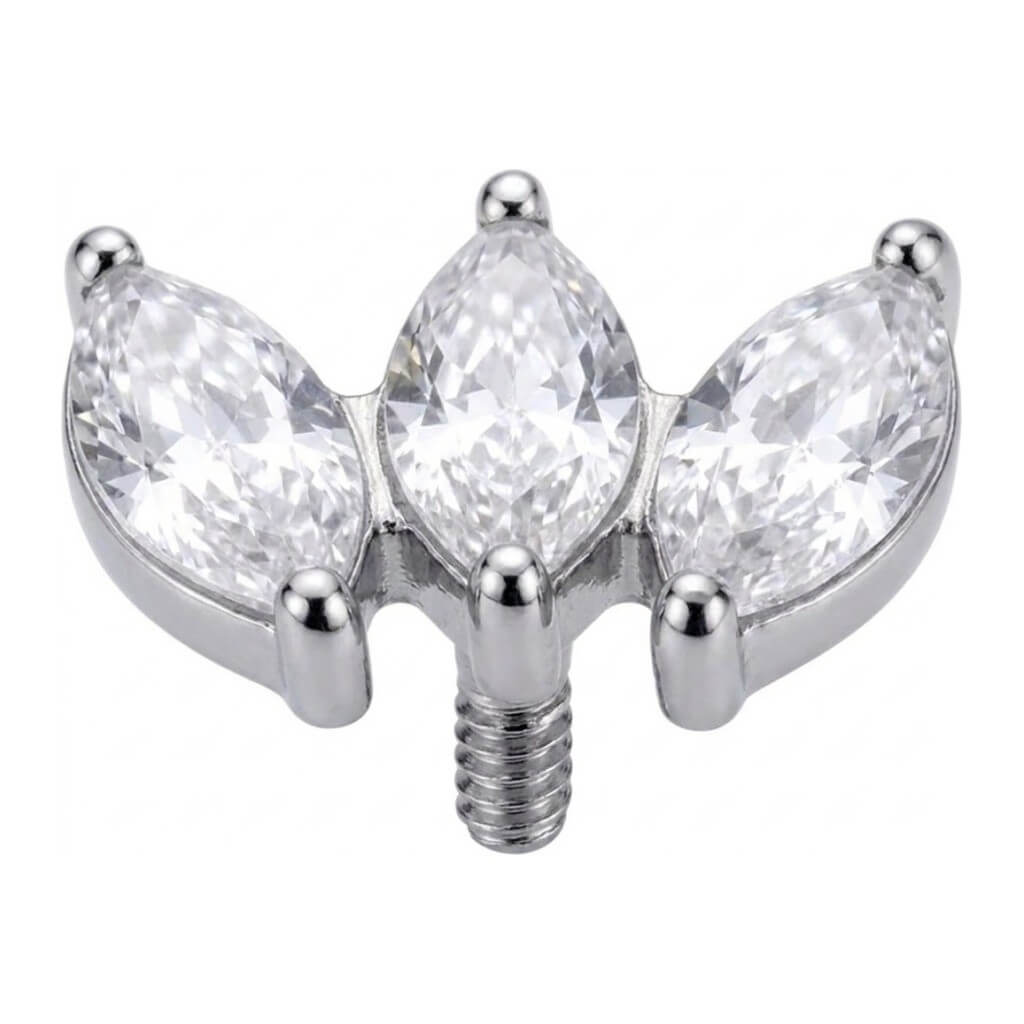 Titanium Top Triple Zircon Fan Internally Threaded