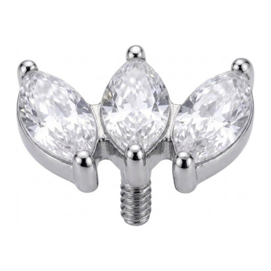 Titanium Top Triple Zircon Fan Internally Threaded