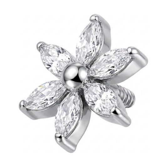 Titanium Top Marquise Petal Flower Internally Threaded