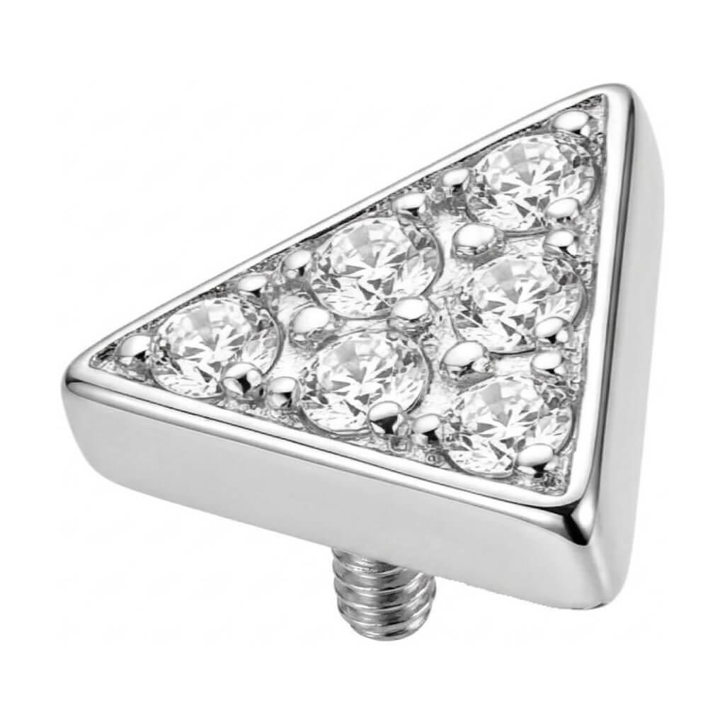 Titanium Top Pave Triangle Zirconia Internally Threaded