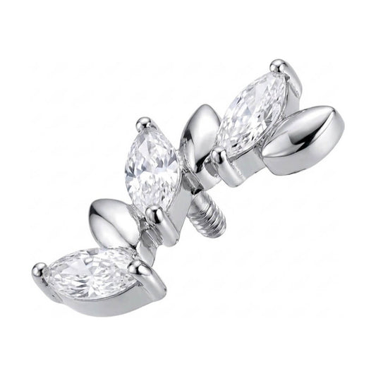 Titanium Top Curved Zirconia Leaf Branch Internally Threaded