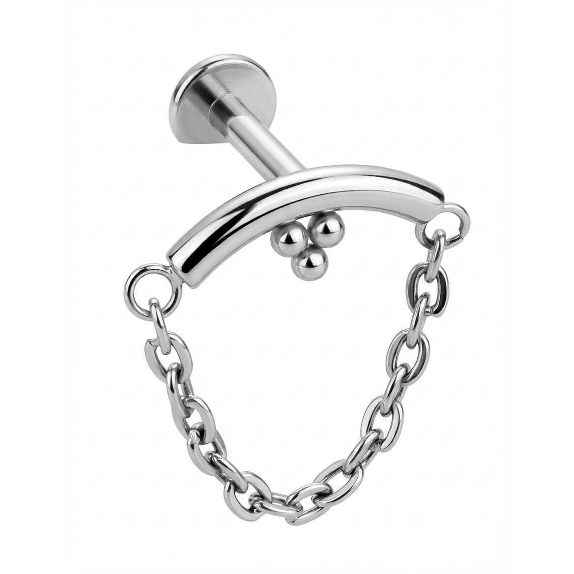 Titanium Labret Curved Bar Draping Chain Internally Threaded