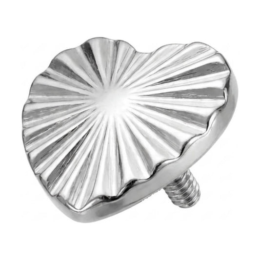 Titanium Top Fluted Sunburst Heart Internally Threaded