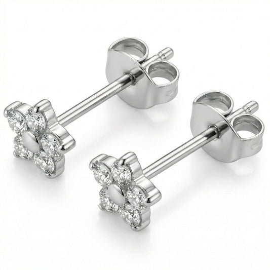 Titanium Earring Five Petal Flower Blossom