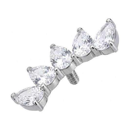 Titanium Top Curved Pear Cut Cluster Internally Threaded