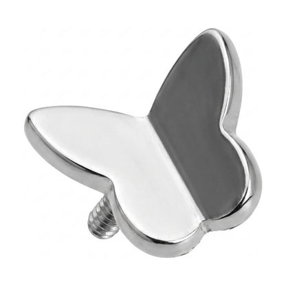 Titanium Top Flying Butterfly Silhouette Internally Threaded