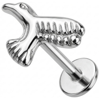 Titanium Labret Flying Hummingbird Figure Internally Threaded