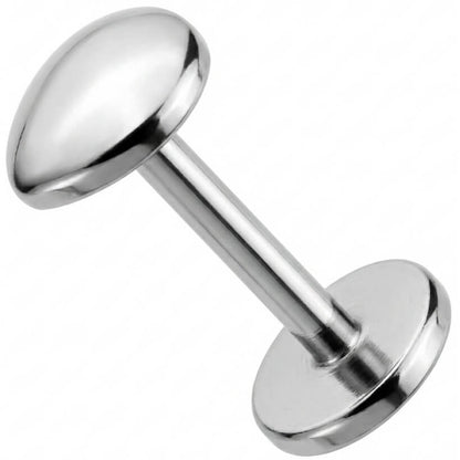 Titanium Labret Smooth Oval Dome Top Internally Threaded