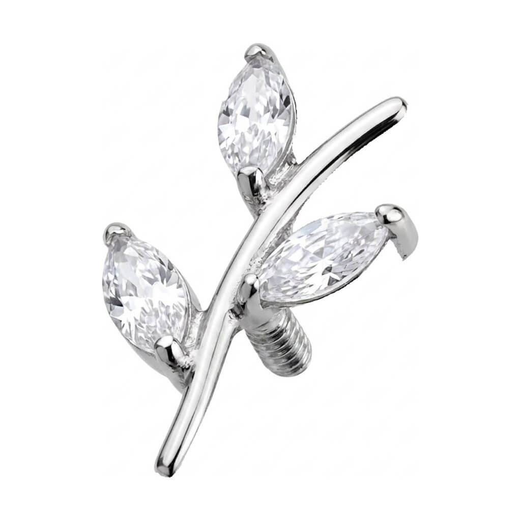 Titanium Top Branch With Three Zirconia Leaves Internally Threaded