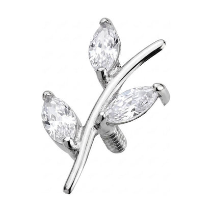 Titanium Top Branch With Three Zirconia Leaves Internally Threaded
