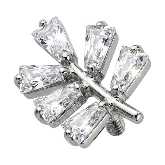 Titanium Top Tapered Baguette Leaf Branch Internally Threaded