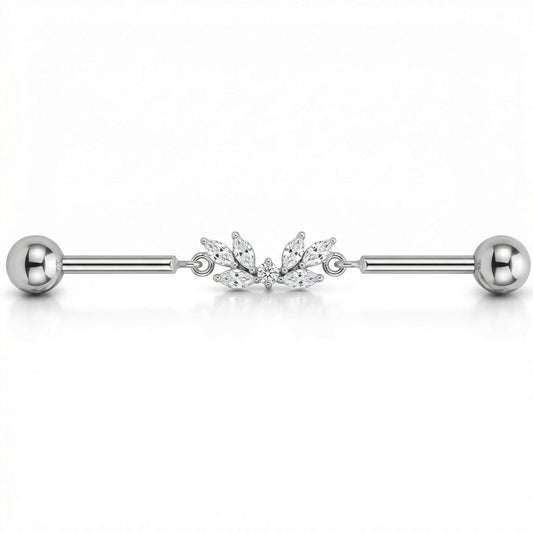 Titanium Industrial Barbell Leaf Cluster Centerpiece Internally Threaded