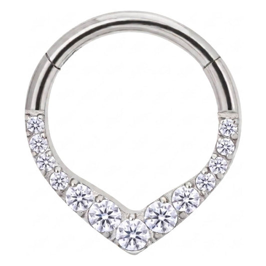 Titanium Ring Triangle Zirconia Clicker