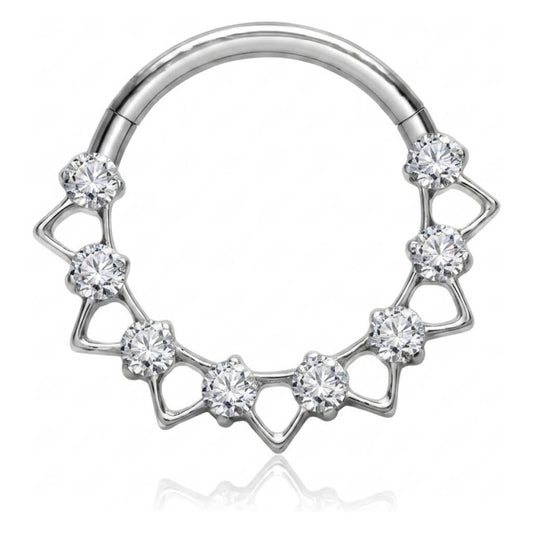 Titanium Ring Triangles Zirconia Clicker
