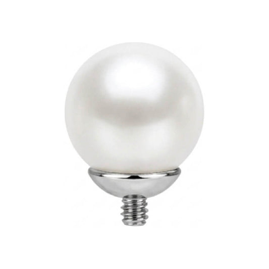Titanium Top White Pearl Sphere Internally Threaded