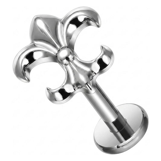 Titanium Labret Fleur de Lis Internally Threaded