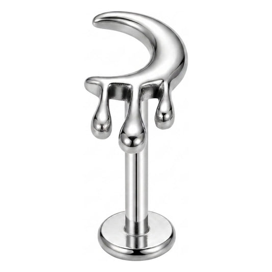 Titanium Labret Moon Tear Internally Threaded