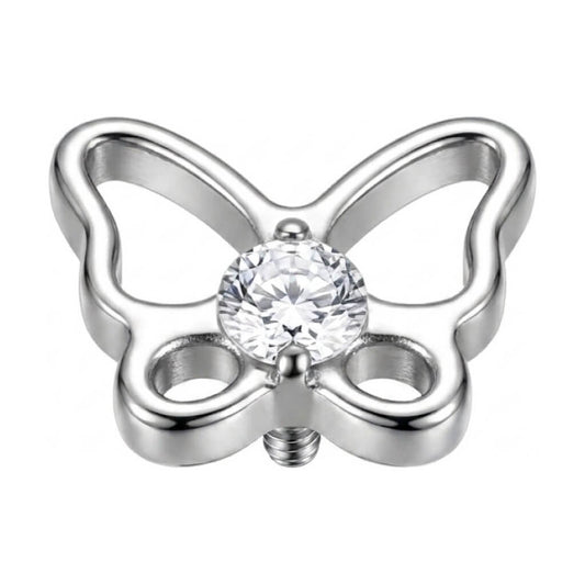 Titanium Top Butterfly With Center Stone Internally Threaded