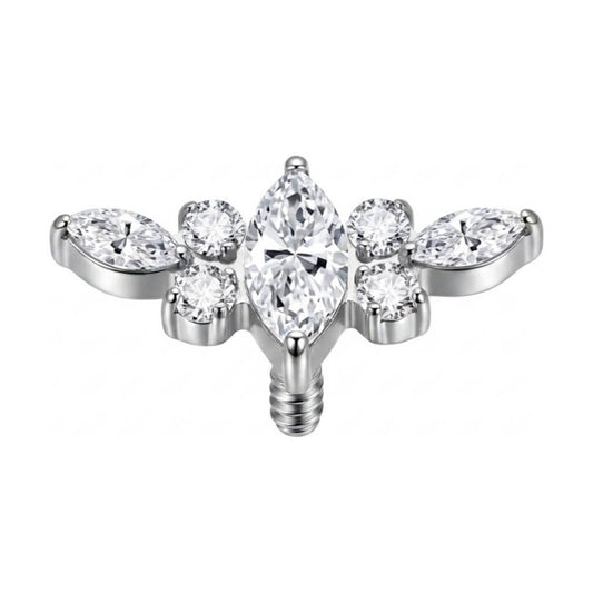 Titanium Top Winged Stone Cluster Internally Threaded