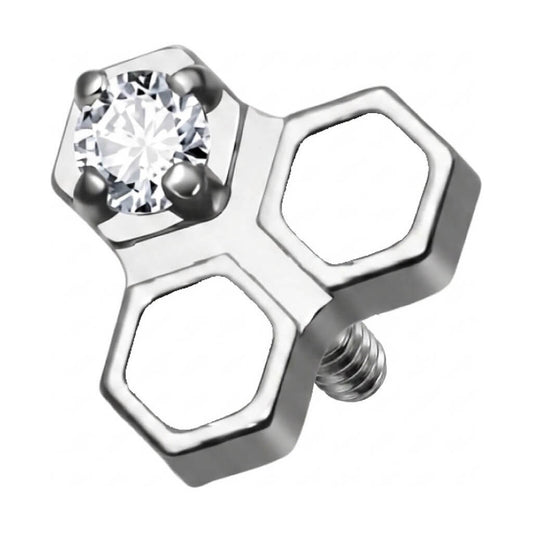 Titanium Top Honeycomb Hexagon With Stone Internally Threaded
